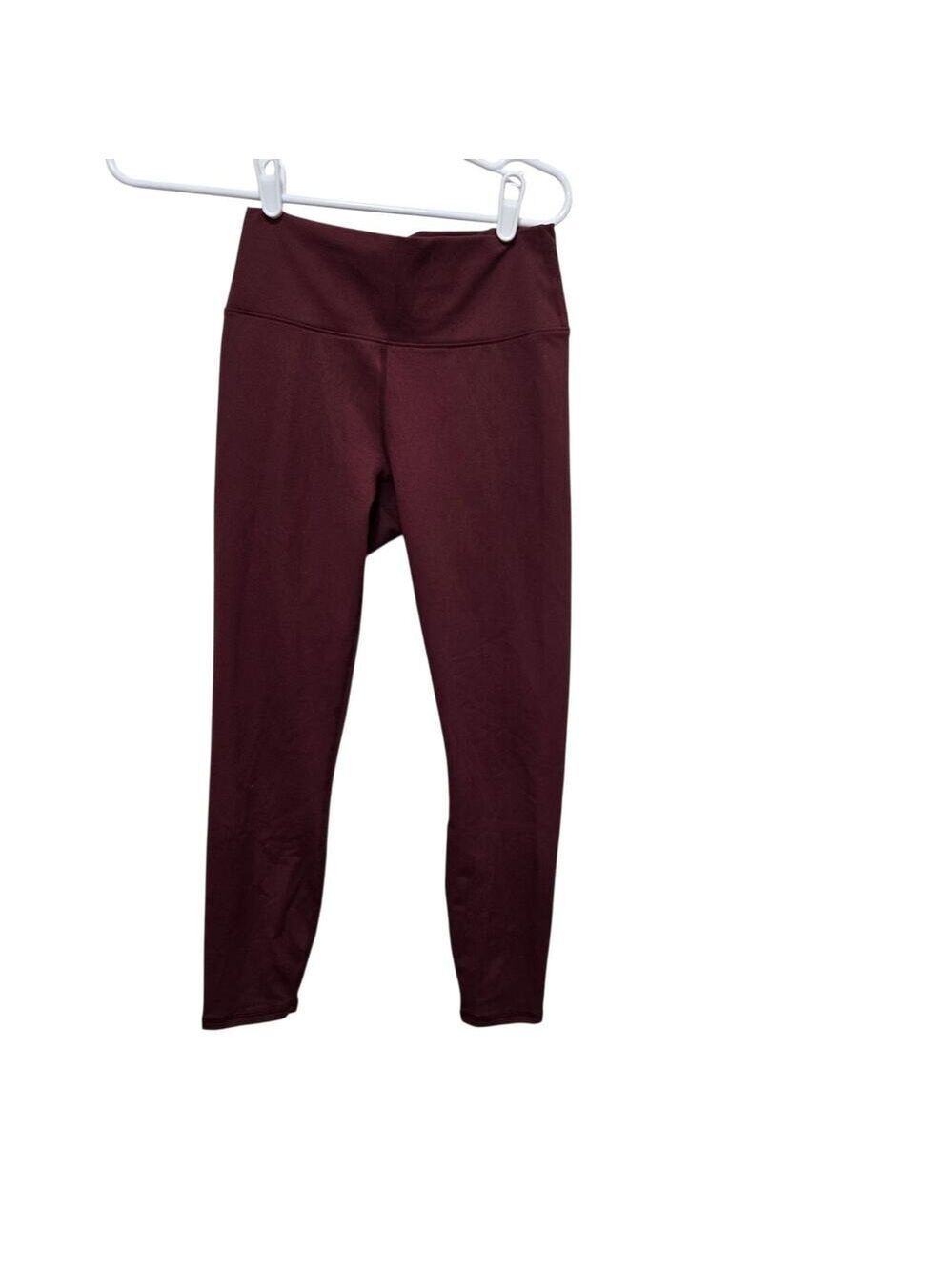 Fabletics PowerHold Burgundy Lattice Back Leggings Small